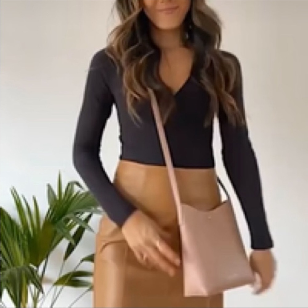 Anthropology Samara Pink Vegan Leather Shoulder Bag